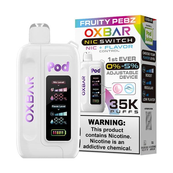 Pod Juice x OXBAR Nic Switch 35K Puff Rechargeable Disposables w/ Nic & Flavor Control