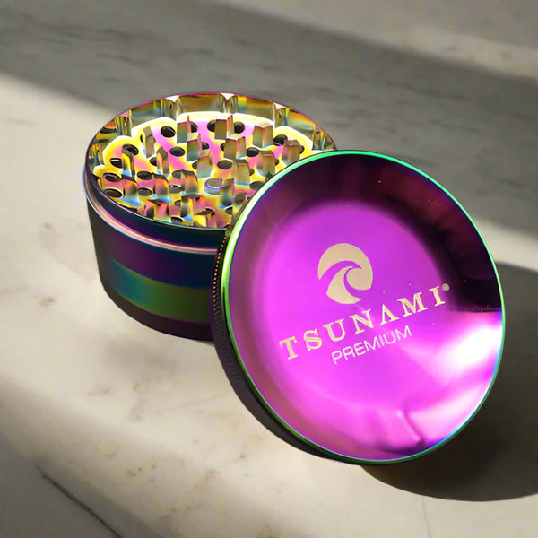 Tsunami 50MM Sunken Top Dry Herb Grinder Black Lava Vape